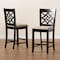 Baxton Studio Nicolette Modern and Contemporary Sand Fabric and Dark Brown Finished Wood 2-Piece Counter Stool Set 179-11422-Zoro - alternate 6